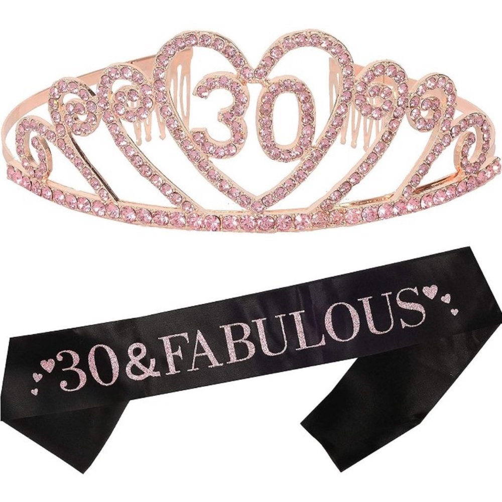 30th Birthday Sash & Crown *NIB 30 & FABULOUS